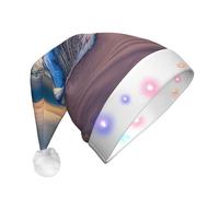 MyPiky Serene Seaside Sunset Print Christmas Led Hat For Men And Women Festive Halloween New Year Party Accessory