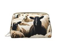 MyPiky Sheep And Lambs Print Cosmetic Bags,Leather Makeup Bag Small For Purse,Cosmetic Pouch,Toiletry Clutch For Women Travel, Sheep And Lambs, One Size