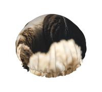 MyPiky Sheep And Lambs Print Shower Cap,Elastic And Reusable Bath Hair Hat For Long Hair,Large Waterproof Shower Bonnet,For Women Men Kids
