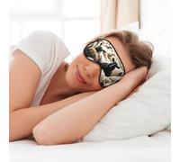 MyPiky Sheep and Lambs Print Soft Eye Mask for Sleep Mask Sleep Eye Mask for Women Men Sleeping Sleeping Travel, Black