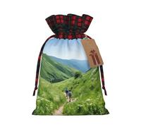 MyPiky Soccer Field Print Christmas Drawstring Gift Bags,Drawstring Bag,Xmas Christmas Bags Party Storage Bags Reusable