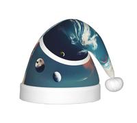 MyPiky Space Planet Earth Print Christmas Elf 13.8in Hat For Santa Xmas Holiday Festive Party Gift Decorations
