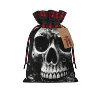 MyPiky Sugar And Skulls Style Print Christmas Drawstring Gift Bags,Drawstring Bag,Xmas Christmas Bags Party Storage Bags Reusable
