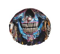 MyPiky Sugar Skulls Print Shower Cap,Elastic And Reusable Bath Hair Hat For Long Hair,Large Waterproof Shower Bonnet,For Women Men Kids