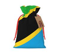 MyPiky Tanzania Flag Printing Christmas Drawstring Gift Bag For Xmas Birthday Holiday Party Presents Favors Bags
