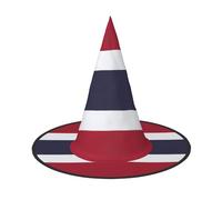 MyPiky Thailand Flag Print Carnival Halloween Witch Hat Costume Lightweight Cap For Parties Cosplay, Black, 3 PCS