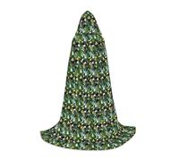 MyPiky Toucans Parrot Palm Tree Leaves Print Unisex Hooded Comfortable Cloak Gothic Halloween Cosplay Carnival Vampire Themes