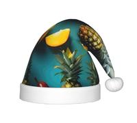 MyPiky Tropical Fruit Pineapple Print Christmas Elf 13.8in Hat For Santa Xmas Holiday Festive Party Gift Decorations