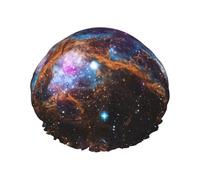 MyPiky Universe Galaxy Space Print Shower Cap,Elastic And Reusable Bath Hair Hat For Long Hair,Large Waterproof Shower Bonnet,For Women Men Kids