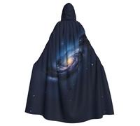 MyPiky Universe Milky Way Galaxy Print Halloween Cloak Full Length Hooded Adults Unisex Cape For Cosplay Festivals