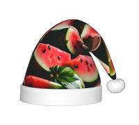 MyPiky Watermelon Fresh Fruit Print Christmas Elf 13.8in Hat For Santa Xmas Holiday Festive Party Gift Decorations