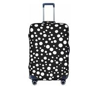 MyPiky White & Black Big Dot Print Luggage Cover Suitcase Protector Travel Suitcase Cover For Kid And Adult Fits 18-32 Inch, White, M