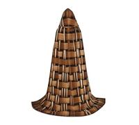 MyPiky Wicker Woven Grid Print Unisex Hooded Comfortable Cloak Gothic Halloween Cosplay Carnival Vampire Themes