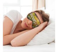 MyPiky Wild White Daisy Flower Print Soft Eye Mask for Sleep Mask Sleep Eye Mask for Women Men Sleeping Sleeping Travel, Black