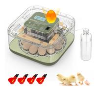 MYPIN 12-Egg Fully Automatic Incubator with Auto-Turning, Humidity & Temperature Control, Auto Water Refill and Viewing Window for Hatching Chicken Duck Quail Eggs - Farm, Lab, Classroom, Home Use