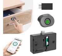 MYPIN Bluetooth Fingerprint Cabinet Lock, Intelligent Biometric Cabinet Lock, Electric Fingerprint Child Safety Lock, DIY Wooden Furniture Privacy Lock (Alloy Steel)