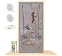 MYPIN Cat Screen Door, Heavy Duty Pet Screen Door, Upgraded Cat Door Screen to Keep Cats in with Zipper for Home, Bedroom, Living Room, Kitchen, Patio (97CM x 212CM)