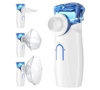 MYPIN Nebuliser Machine for Adults & Kids, Rechargeable Handheld Nebulizer with Self-Cleaning Function, Portable Inhaler with Ear Loop, Easy to Use and Clean, 20 Minute Timer for Home Travel Use
