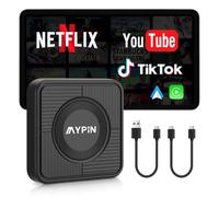 MYPIN Wireless CarPlay Adapter, Android Auto Wireless Adapter, Plug & Play Video Adapter, Built-in Netflix YouTube, Support TF Card, Cable USB A/C, Compatible with iOS 10+/Android 11+
