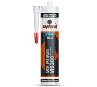 MyPond MS300 Marine Sealant Clear, Window Sealer, Pond Sealer for Leaks Concrete Glass Metal, MS Polymer Adhesive 4x Stronger than Aquarium Silicone Caulking, Pond Liner Adhesive, Clear Sealant, 300ml