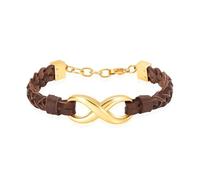 MYPOWER Cremation Bracelet for Ashes Memorial Jewelry Stainless Steel Urn Brown Leather Wrist Band Bangle-Gold