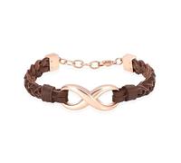MYPOWER Cremation Bracelet for Ashes Memorial Jewelry Stainless Steel Urn Brown Leather Wrist Band Bangle-Rose Gold