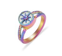 MYPOWER Cremation Jewelry For Ashes Compass Urn Ring For Women Men Cremation Ring Holds Loved Ones Ashes Keepsake Urns Finger Rings-6-Purple