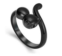 MYPOWER Cremation Jewelry Ring for Ashes Adjustable Cute Cat Urn Rings for Pet Ashes Urn Keepsake Memorial Ring for Women-7-Black