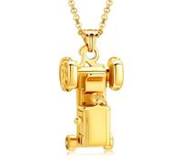 MYPOWER Cremation Jewelry Tractor Urn Pendant Necklace for Ashes for Men Memorial Keepsake Ashes Holder-Gold