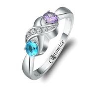 MYPOWER Cremation Ring for Ashes for Women Urn Ring for Ashes Holder Birthstone Ring Holds Loved Ones Ashes Jewelry（Size 6-10-9-Customize