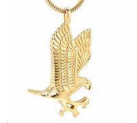 MYPOWER Eagle urn Necklace pendant For Ashes Memorial Jewelry eternity For Men Women symbol of courage and justice-Gold
