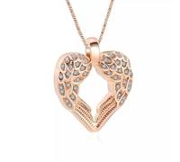 MYPOWER Guardian Angel Wing Heart Cremation Necklace Urn Jewelry For Ashes Of Loved Ones Stainless Steel Memorial Keepsake Pendant-Rose Gold
