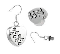 MYPOWER Lovely crystal paw print teardrop Earring Stainless Steel ashes Urn Jewelry hold dog cat ashes