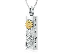 MYPOWER Urn Necklaces for Ashes flower Cremation Jewelry for Ashes Keepsake Pendant for Ashes for Women Men-Gold