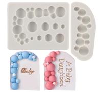 MYPRACS 3D Pearl Fondant Mould Ball Pearl Semi Sphere Chocolate Silicone Moulds for Cake Decorating Cupcake Topper Sugar Lollipop Candy Chocolate Gum Paste Polymer Clay Set of 2