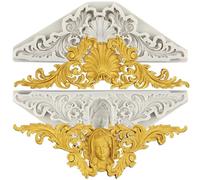 MYPRACS Baroque Fondant Moulds Scroll Border Lace Silicone Moulds Angel Candy Mould for Cake Decorating Cupcake Topper Polymer Clay Gum Paste Set of 2