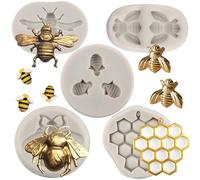 MYPRACS Bee Silicone Moulds Mini Butterfly Fondant Cake Mould for Cake Decoration Cupcake Topper Chocolate Gum Paste Candy Polymer Clay Set of 4
