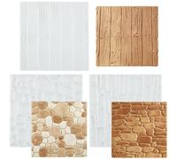 MYPRACS Brick Wall Tree Bark Texture Fondant Impression Mat Set of 3 | Wood Grain Tree Bark Silicone Mould Stone Cobblestone Texture Mould Wedding Cake Decoration Chocolate Cupcake Topper