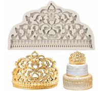 MYPRACS Crown Fondant Mould Crown Tiara Baroque Silicone Moulds