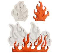 MYPRACS Flame Fondant Moulds Fire Cake Decorating Silicone Mould for Sugar Craft Cake Decorating Cupcake Topper Polymer Clay Candy Chocolate Gum Paste Set of 2