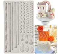 MYPRACS Hemp Rope Silicone Moulds Gary Lace Chain Fondant Moulds Macrame Tassel Candy Mould for Cake Decoration Cupcake Topper Gum Paste Polymer Clay Set of 1