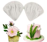 MYPRACS Peony Petal Veiner Silicone Mould Peony Flower Fondant Moulds for Flower Cake Decorating Sugar Craft Cupcake Topper Chocolate Gum Paste Candy Polymer Clay