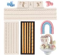 MYPRACS Ropes Knots Silicone Moulds Rope Fondant Mould Set of 2