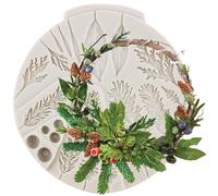 MYPRACS Winter Foliage Flower Pro Silicone Mould Pine Branch Pine Cones Fondant Moulds for Cake Decorating Cupcake Topper Polymer Clay Candy Chocolate Gum Paste