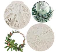 MYPRACS Winter Foliage Flower Pro Silicone Mould Pine Cone Branch Fondant Mould Laurel Leaf Moulds for Cake Decorating Cupcake Topper Candy Chocolate Gum Paste Polymer Clay Set of 2