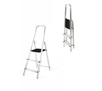 MYPRO ® Aluminium Folding Step Ladder, 3 Steps Ladder, Small Step Ladders, Multi-Purpose Stepladder, 3-8 step, Indoor/Outdoor, steps, Foldable Platform Ladder for Kitchen, Home & Trade Use (3-Step)