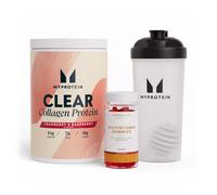Myprotein Clear Collagen & Multivitamin Gummies Bundle - Cranberry & Raspberry Clear Collagen Protein Powder + Strawberry Multivitamin Gummies + Sha