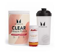 Myprotein Clear Collagen & Multivitamin Gummies Bundle - Cranberry & Raspberry Clear Collagen Protein Powder + Strawberry Multivitamin Gummies + Shaker | Beauty, Wellness & Daily Nutrition Pack
