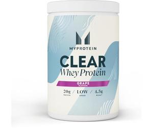 Myprotein Clear Whey Isolate Protein Powder | Grape -20 Servings | 20g Protein per Serving| Fruity Protein Juice Drink with Low Sugar | Refreshing Low-Calorie Protein Water Alternative