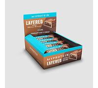 MyProtein Layered Bar - Chocolate Brownie, 12 Bars Net Wt. 26.24 oz (744 g). Five layers of taste and indulgence. Each Bar weighs 2.19 oz (62g) and has 20 g protein and 2g sugar.